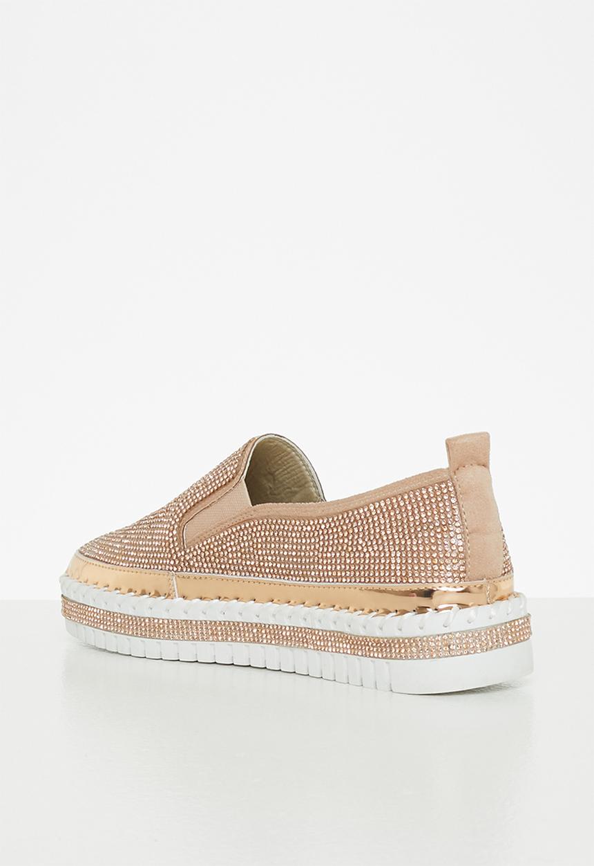 Footwork - Lilith diamante slip-on - rose gold