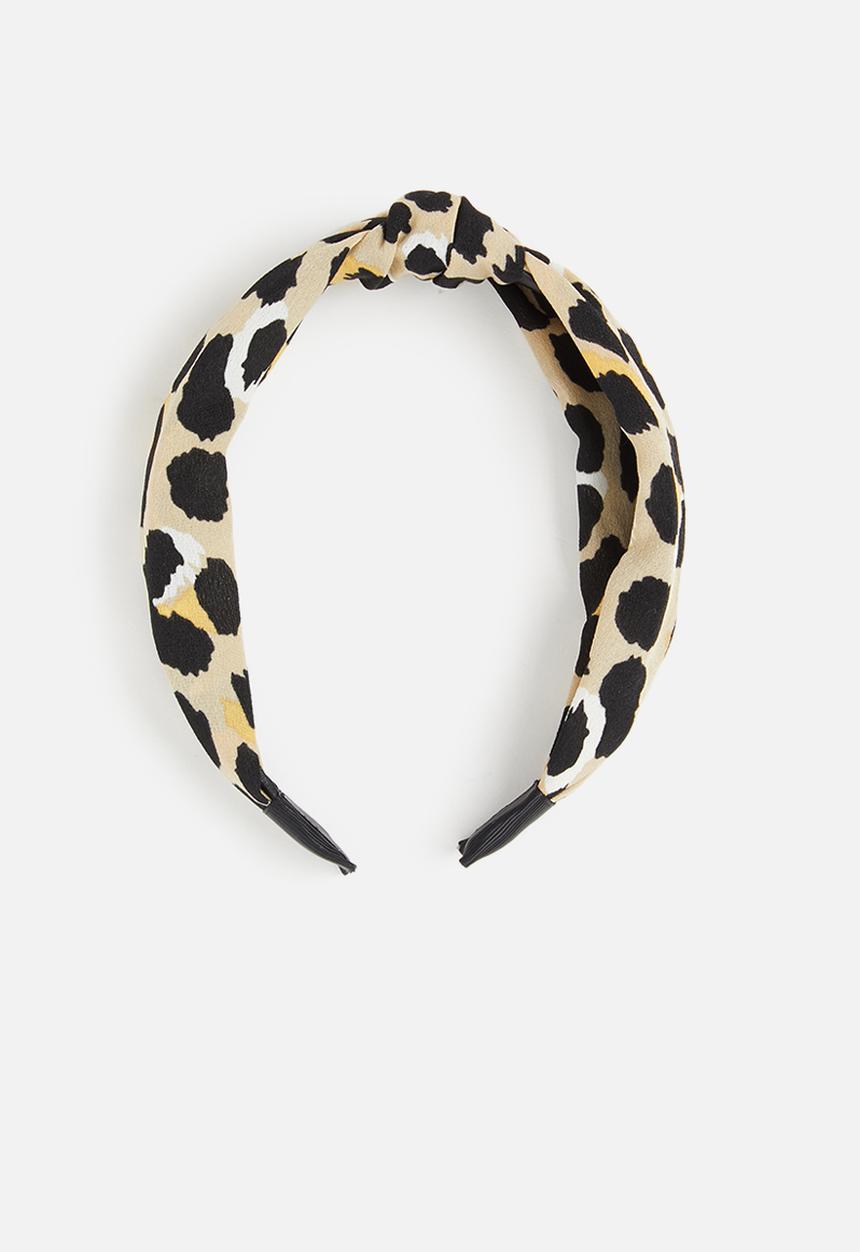 Superbalist - Animal print knotted headband - beige & black 