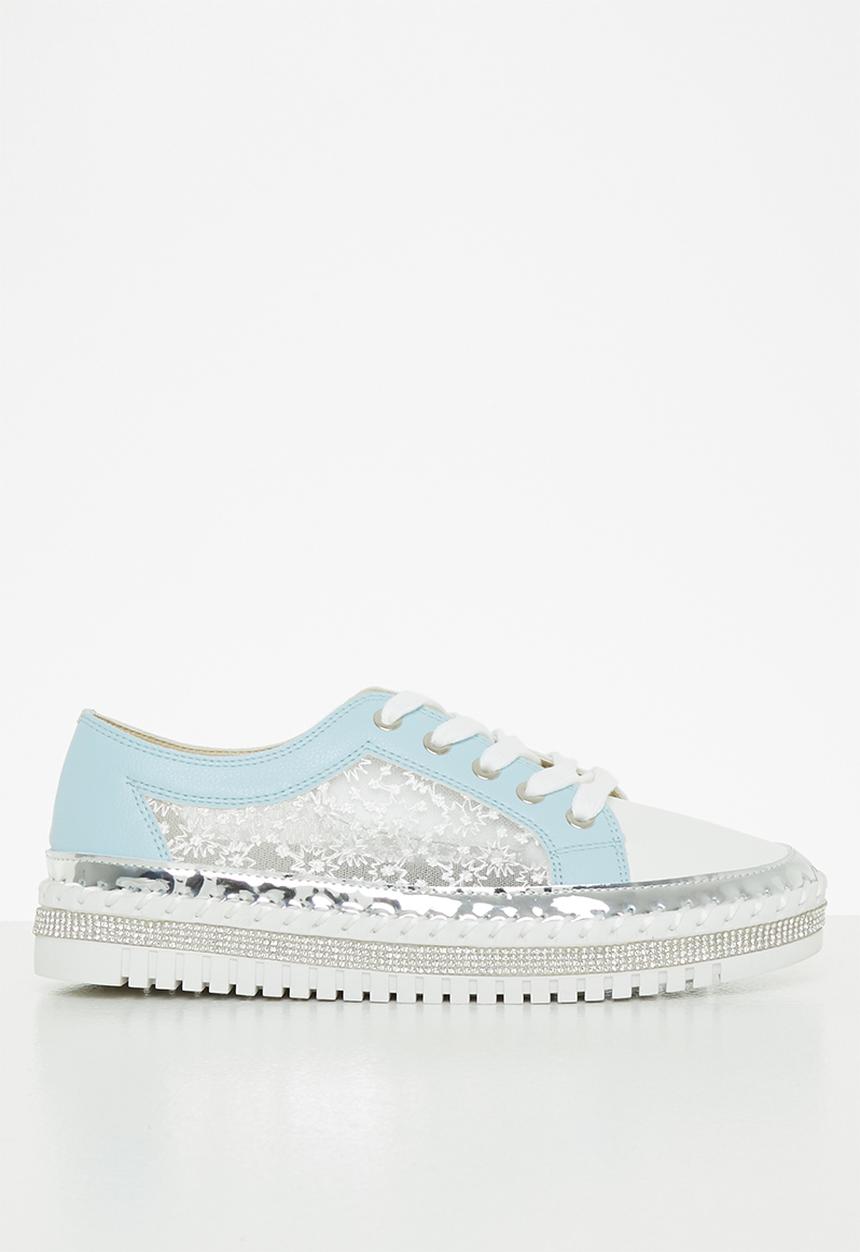 Footwork - Tucana mesh panel sneaker - white & blue