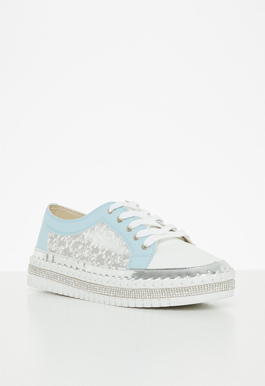 Footwork - Tucana mesh panel sneaker - white & blue