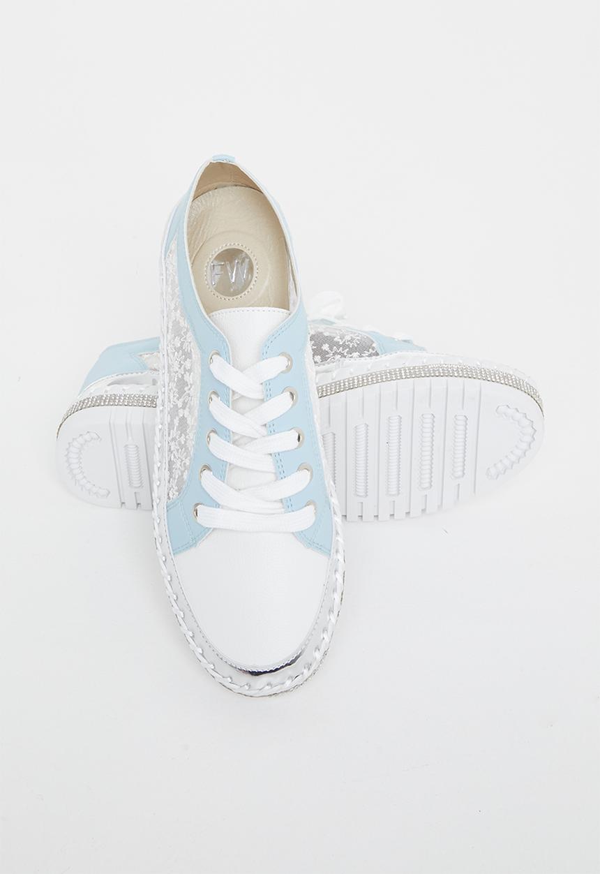 Footwork - Tucana mesh panel sneaker - white & blue