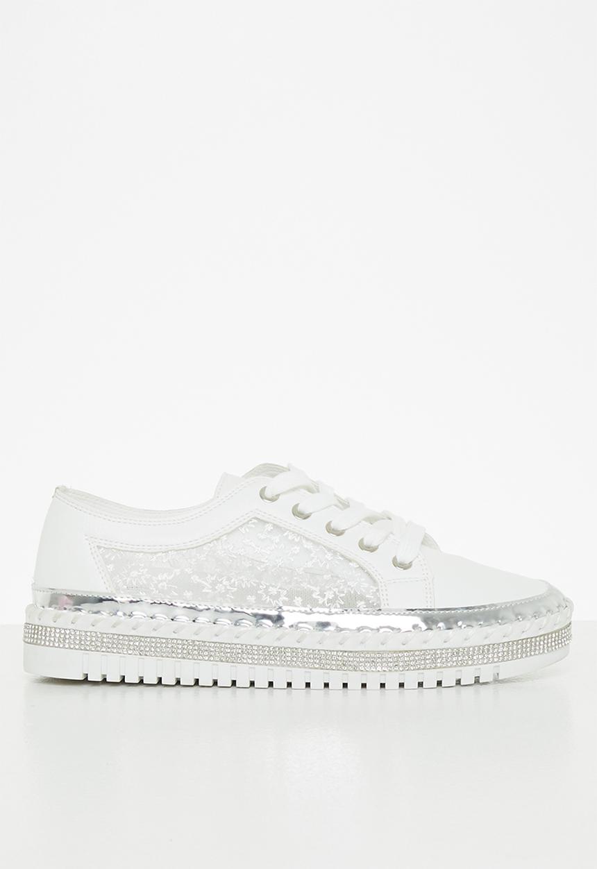 Footwork - Tucana mesh panel sneaker - white