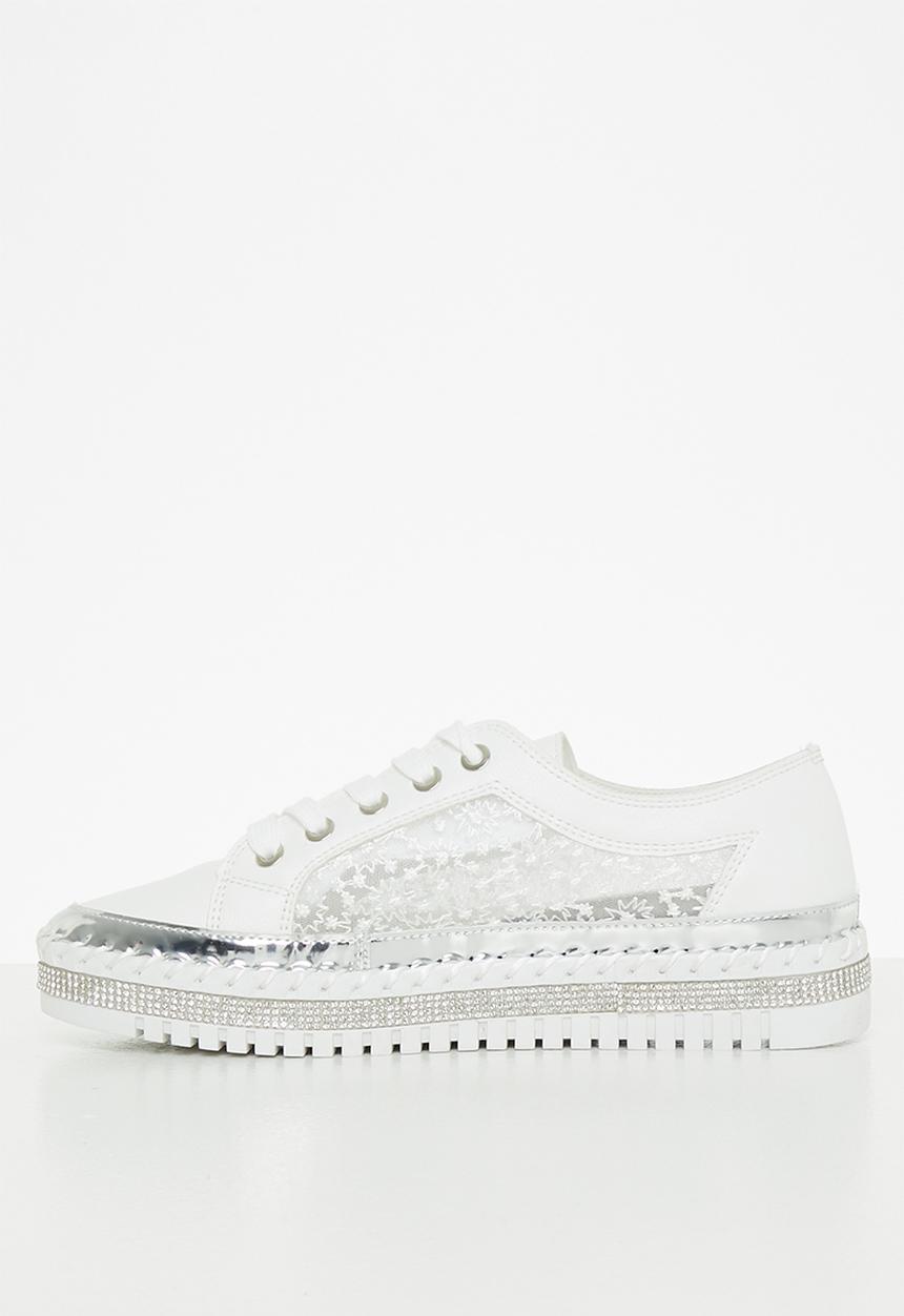 Footwork - Tucana mesh panel sneaker - white