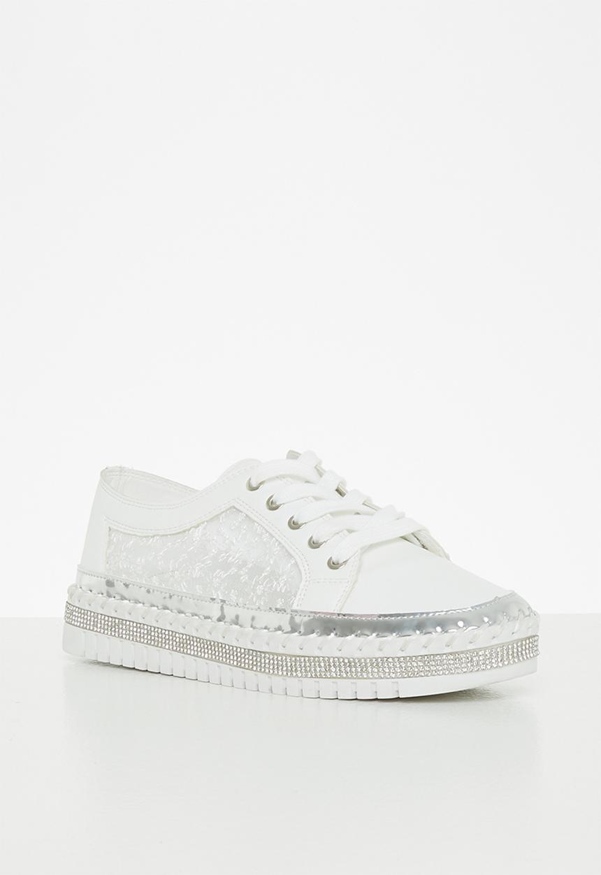 Footwork - Tucana mesh panel sneaker - white
