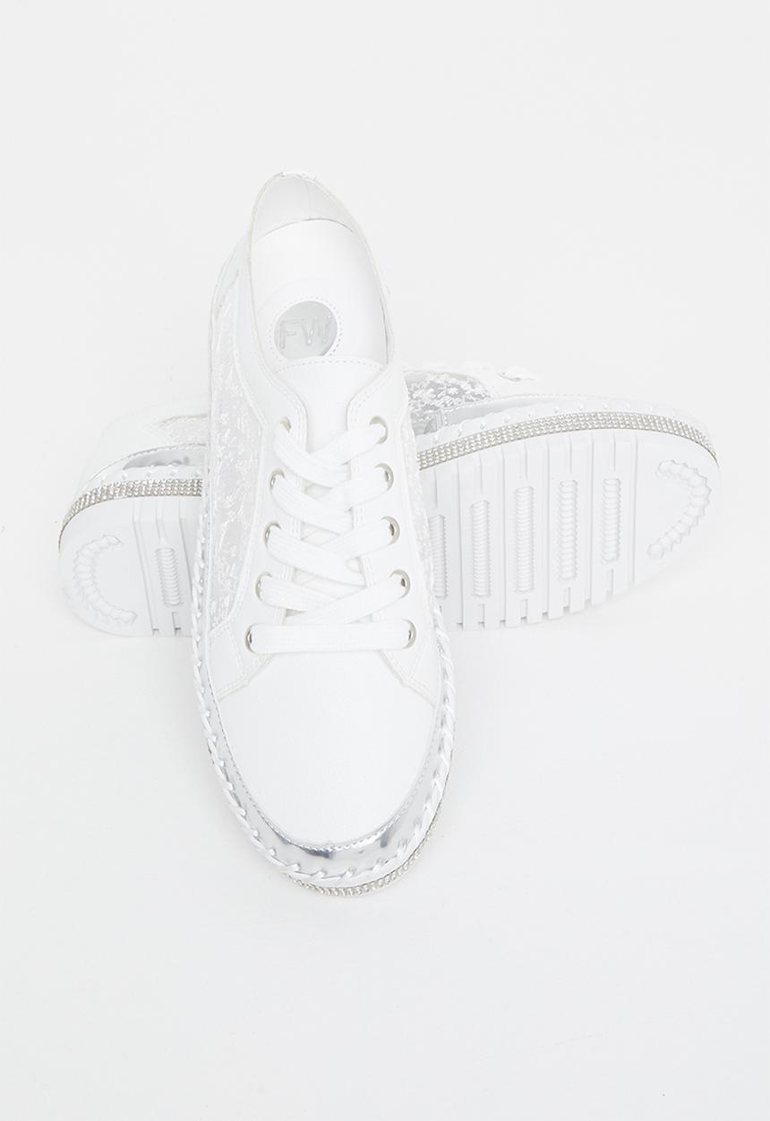 Footwork - Tucana mesh panel sneaker - white
