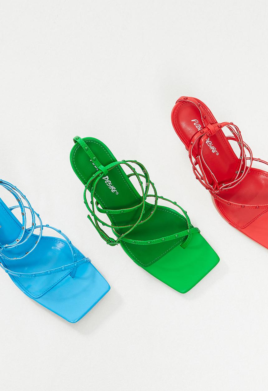 Public Desire - Back up square toe heel - red 