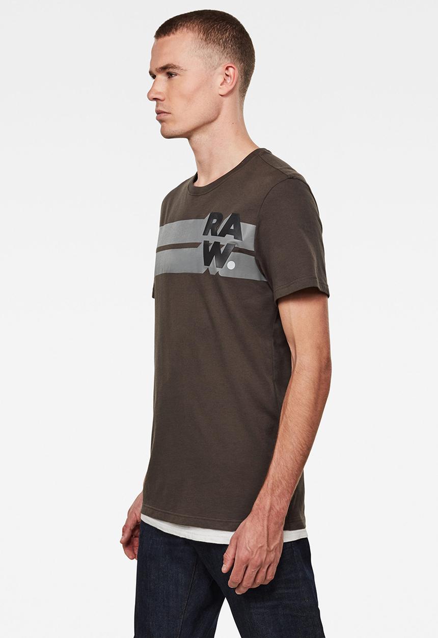 G-STAR - Raw. stripe graphic r t short sleeve - asfalt