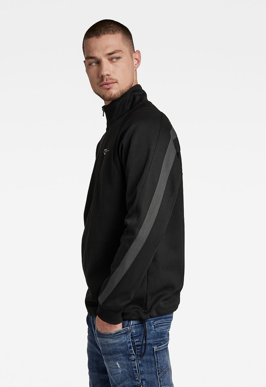 G-STAR - Astro wrap half zip sweater - dark black