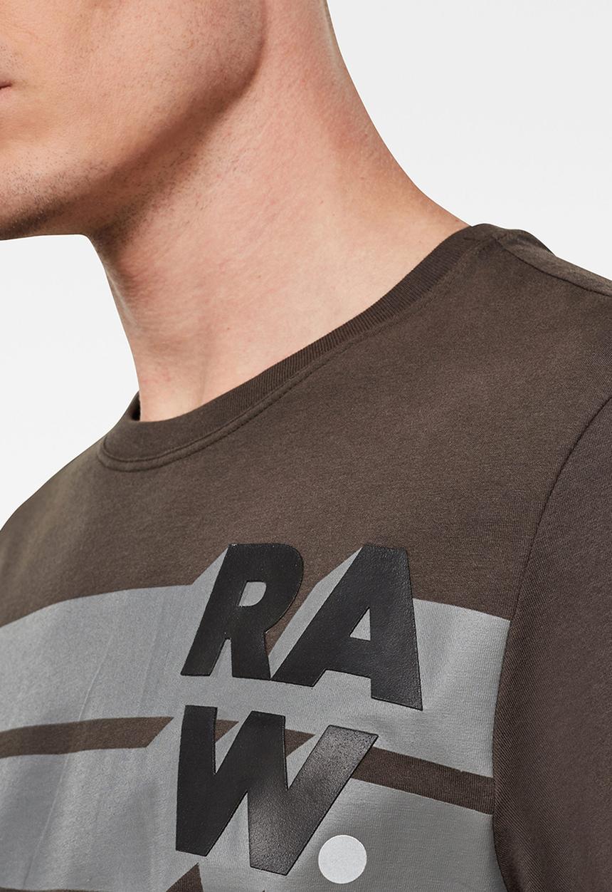 G-STAR - Raw. stripe graphic r t short sleeve - asfalt