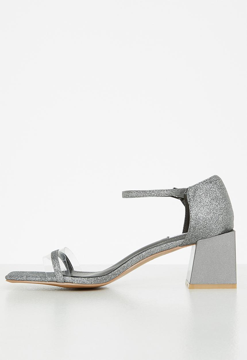 Plum - Holly square toe block heel - pewter