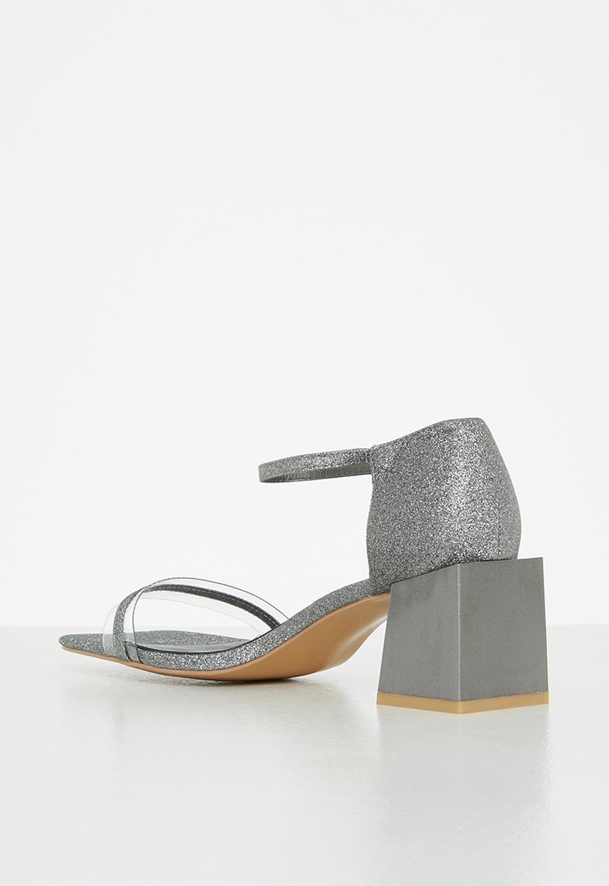 Plum - Holly square toe block heel - pewter