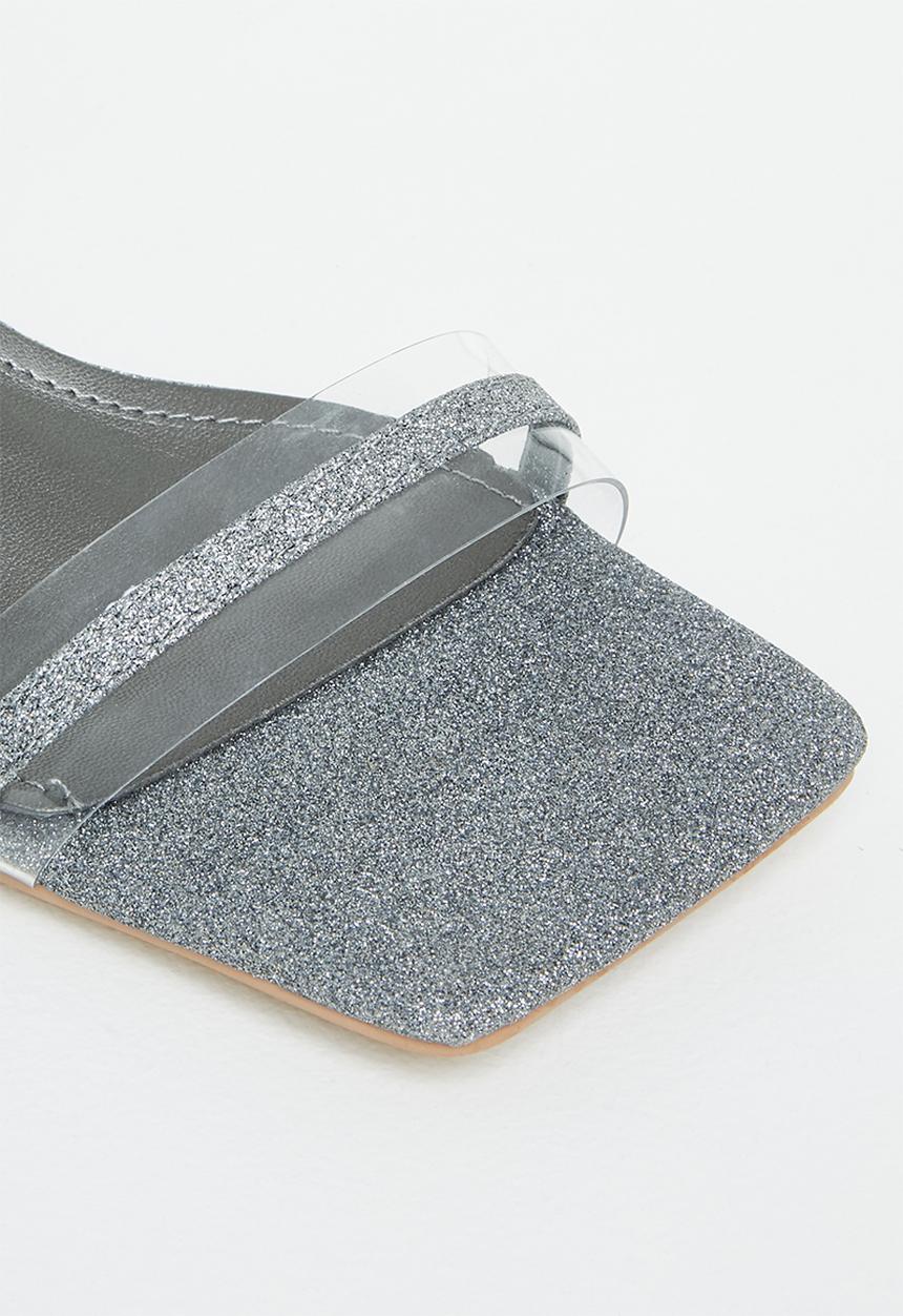 Plum - Holly square toe block heel - pewter