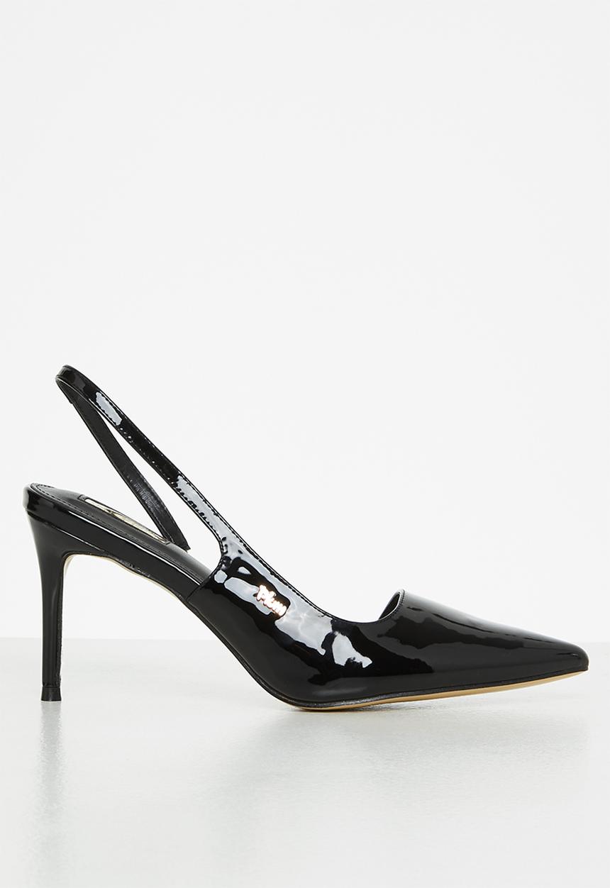 Plum - Lesedi barely there slingback heel - black