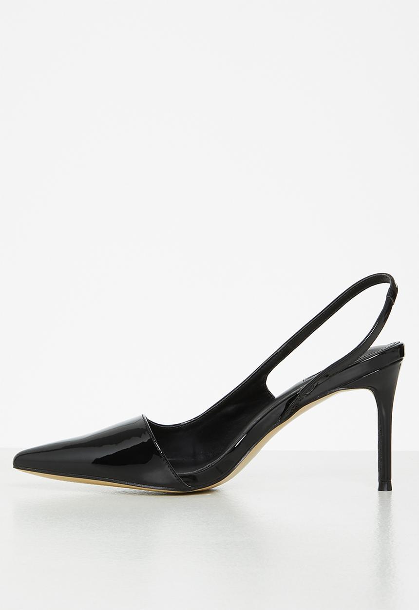 Plum - Lesedi barely there slingback heel - black