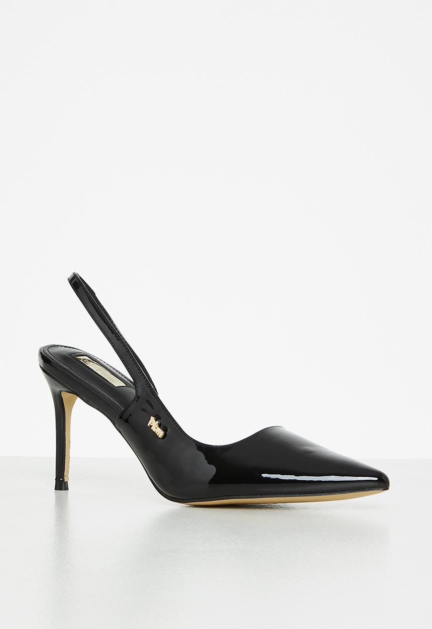 Plum - Lesedi barely there slingback heel - black