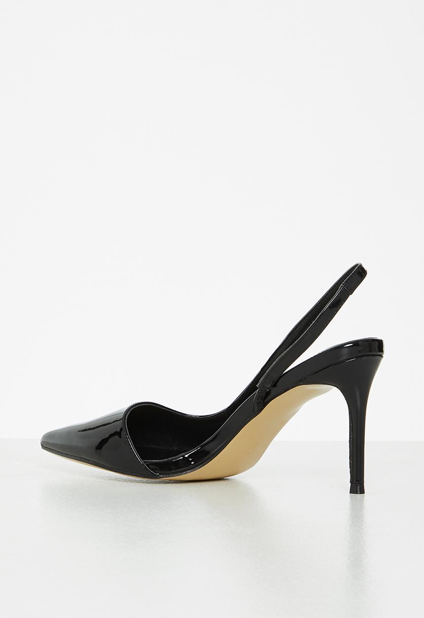 Plum - Lesedi barely there slingback heel - black