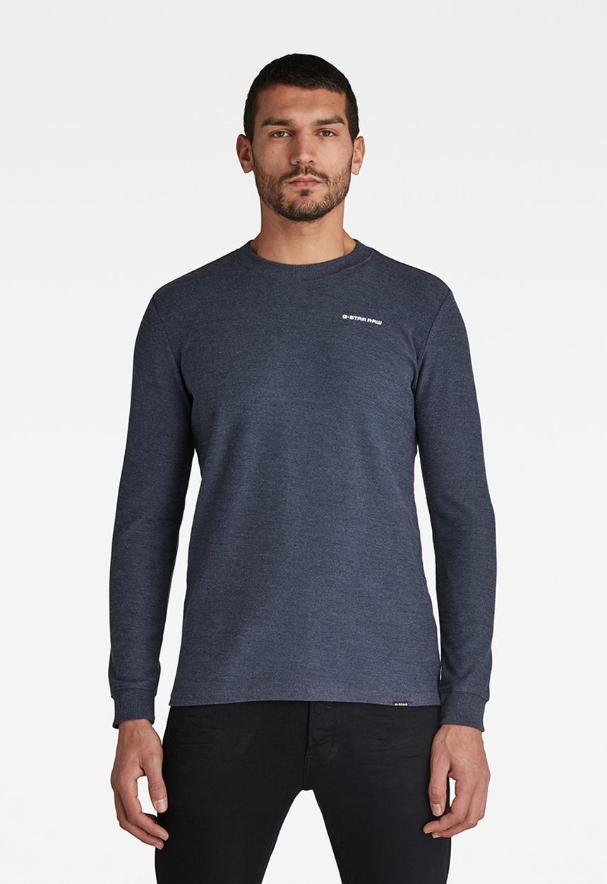 G-STAR - Lightweight textured stitch sweater - sartho blue heather