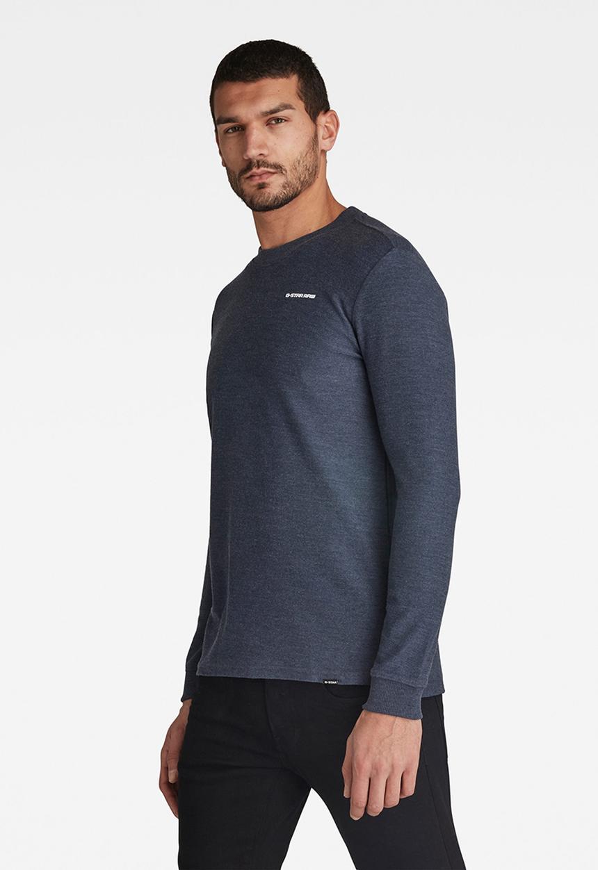G-STAR - Lightweight textured stitch sweater - sartho blue heather