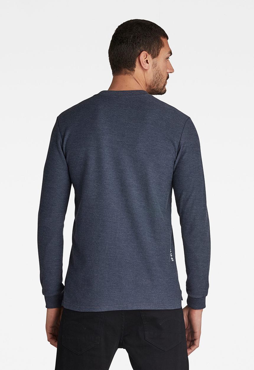 G-STAR - Lightweight textured stitch sweater - sartho blue heather
