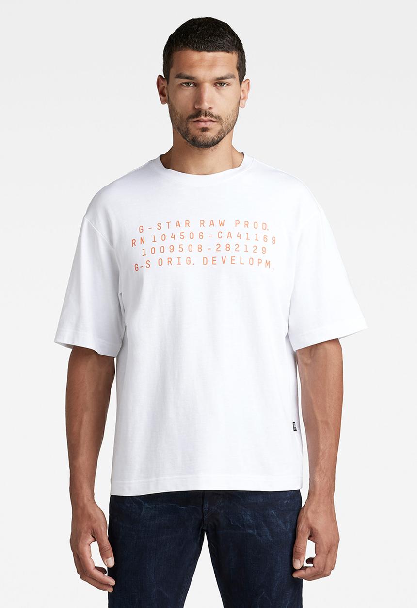G-STAR - Text graphic loose r T-shirt - white