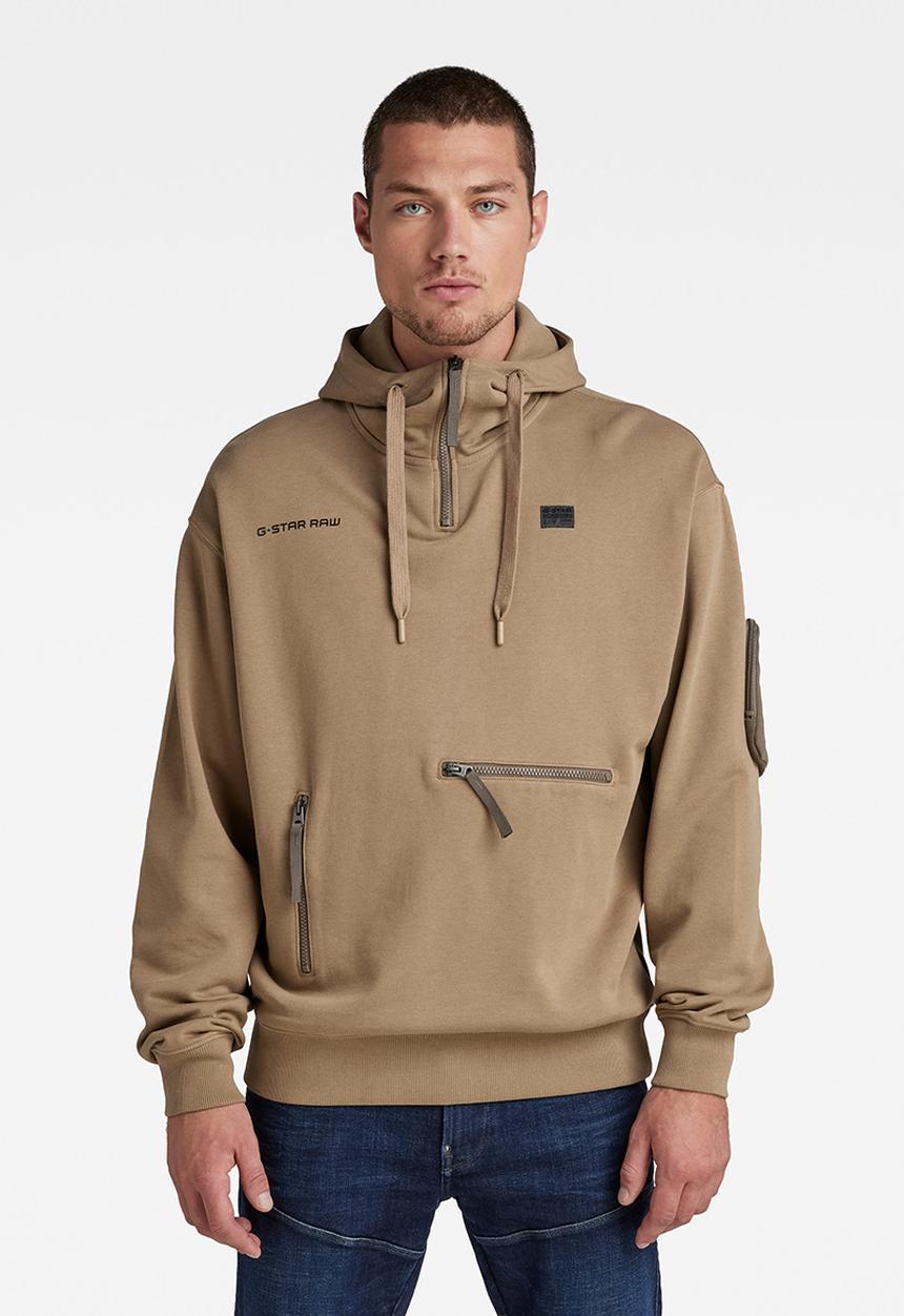 G-STAR - Half zip loose hdd sw - dark toggee/turf color block