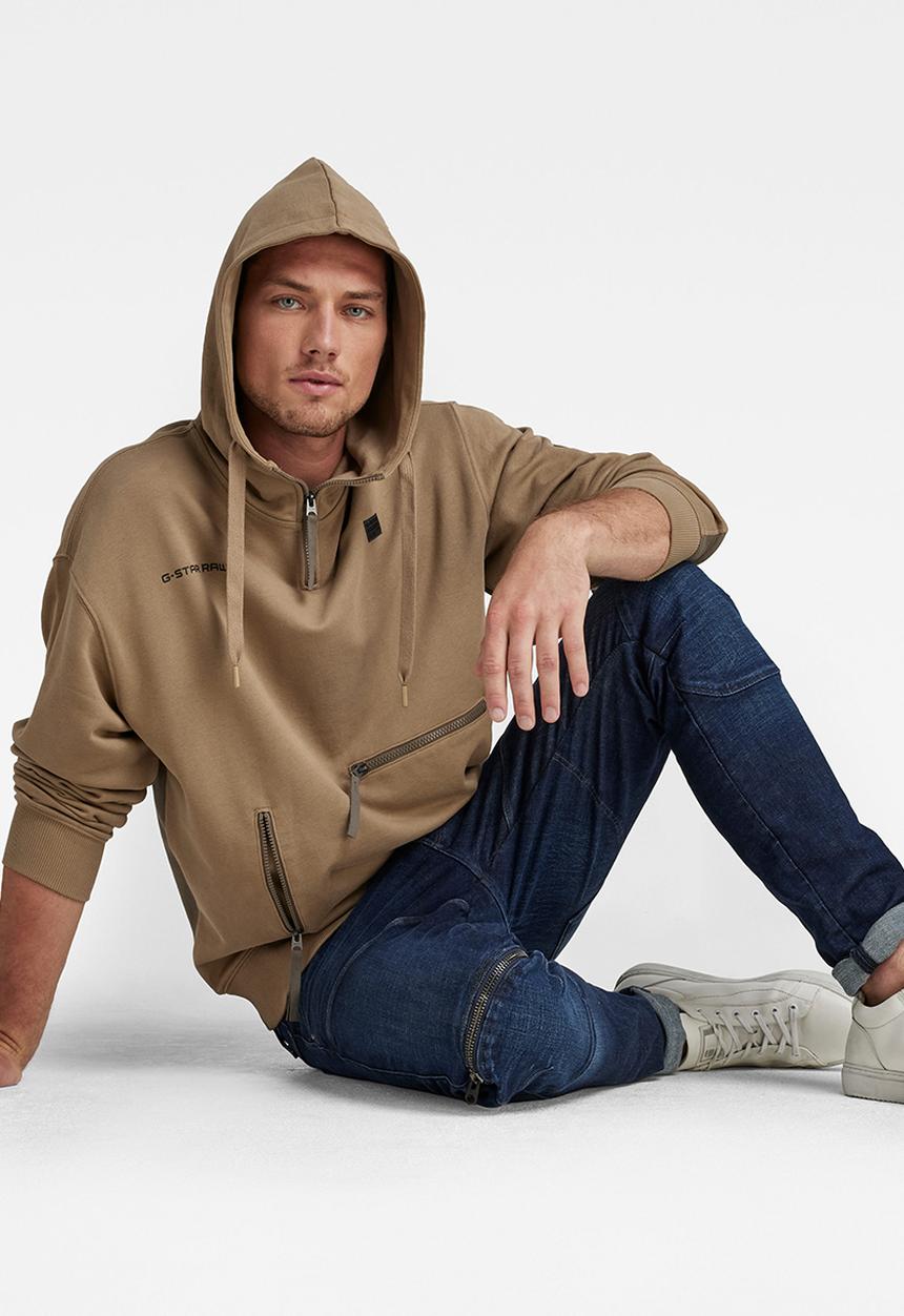 G-STAR - Half zip loose hdd sw - dark toggee/turf color block