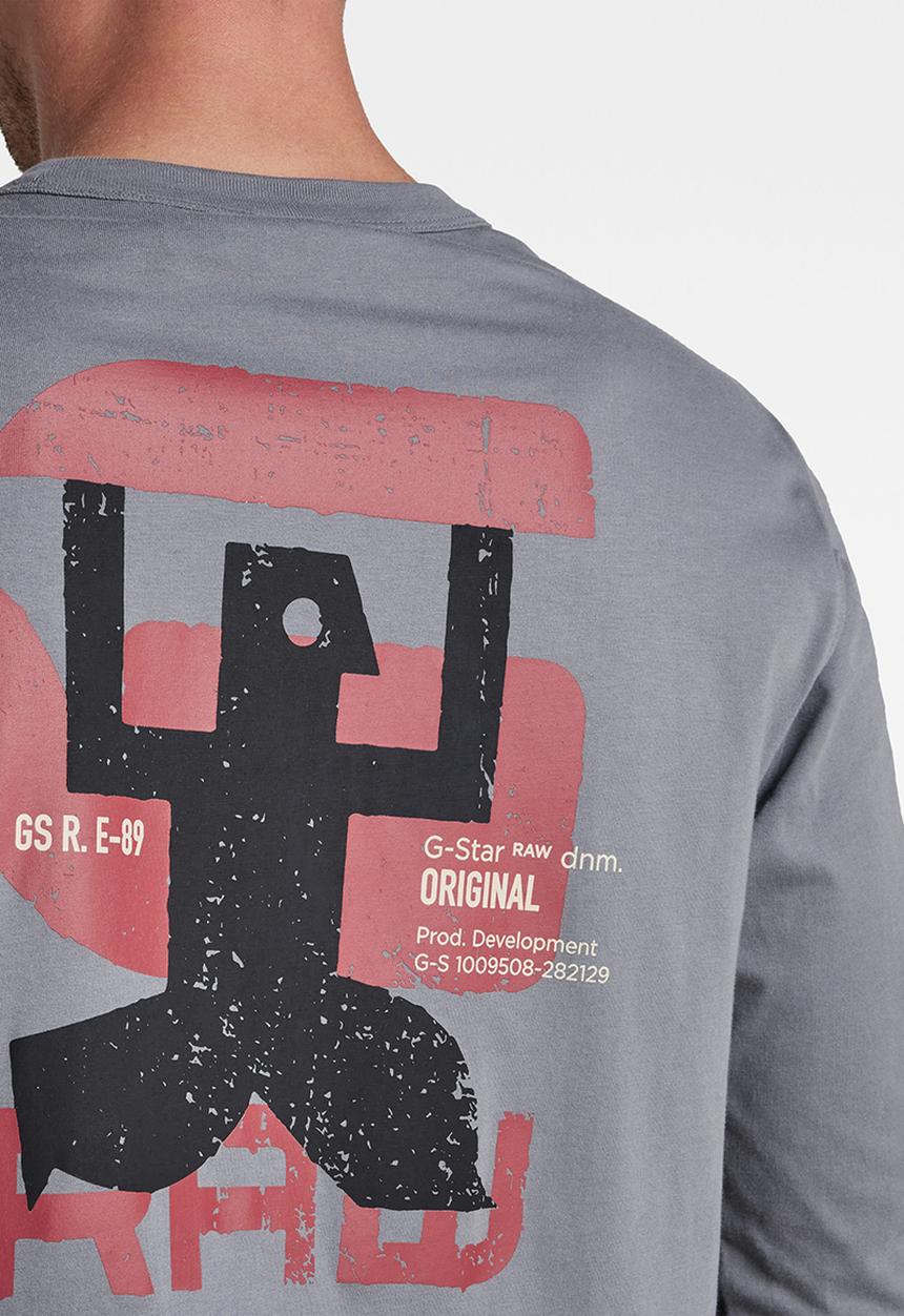 G-STAR - Back graphic T-shirt - granite