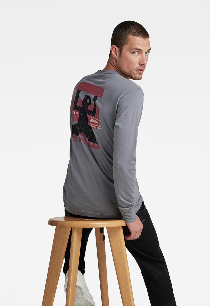 G-STAR - Back graphic T-shirt - granite