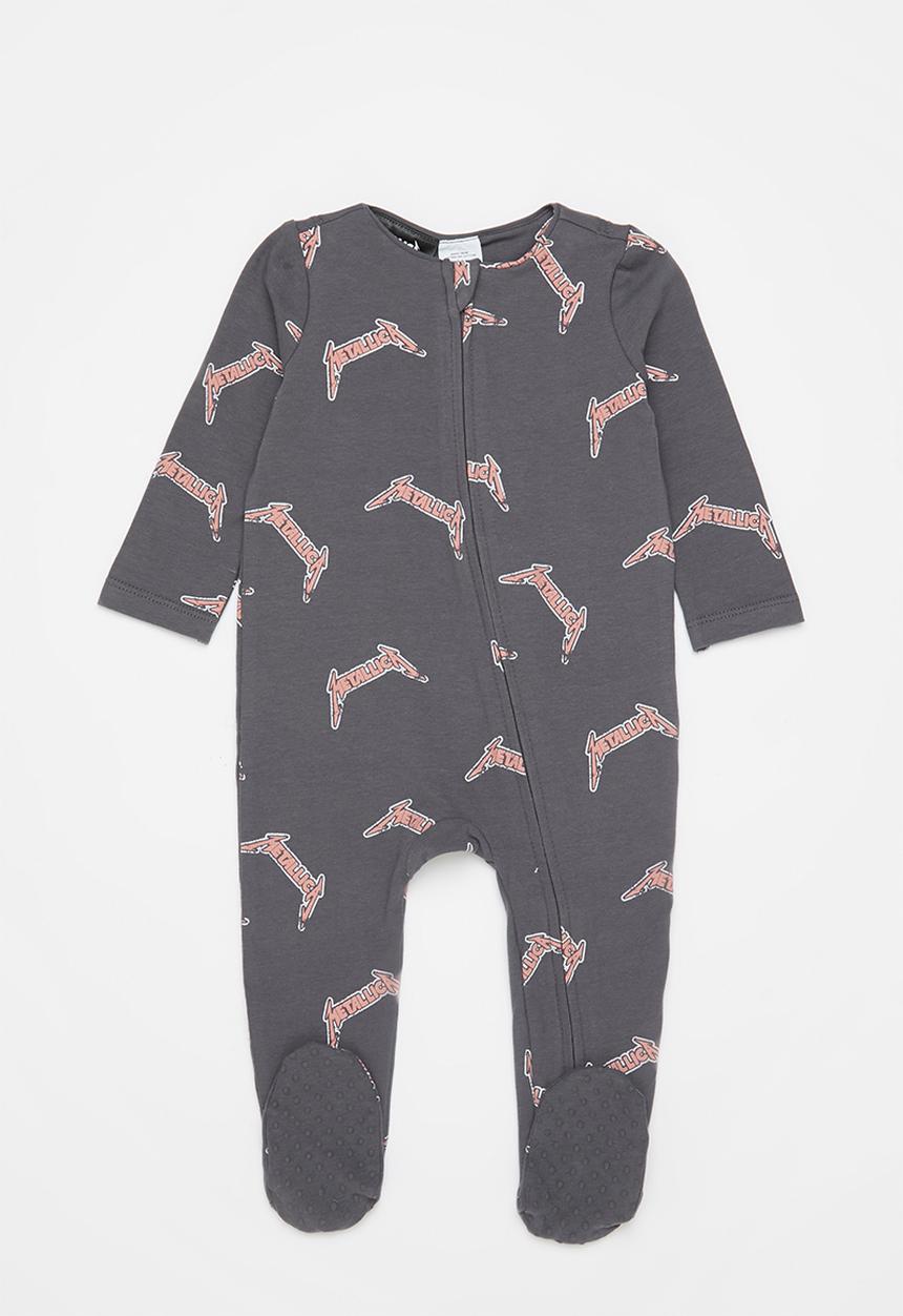 Cotton On - The long sleeve zip romper lcn - charcoal 