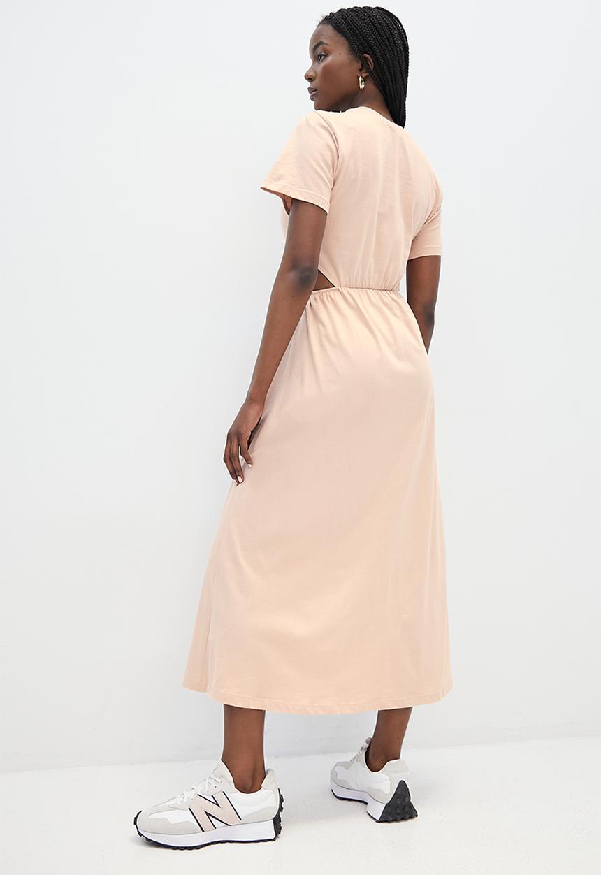 Superbalist - Cut out midi dress - stone
