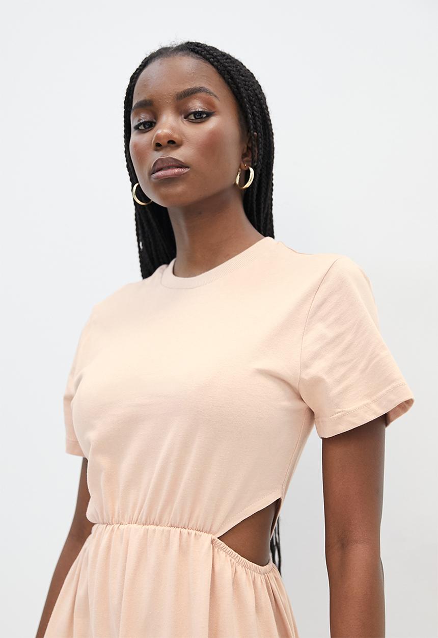 Superbalist - Cut out midi dress - stone