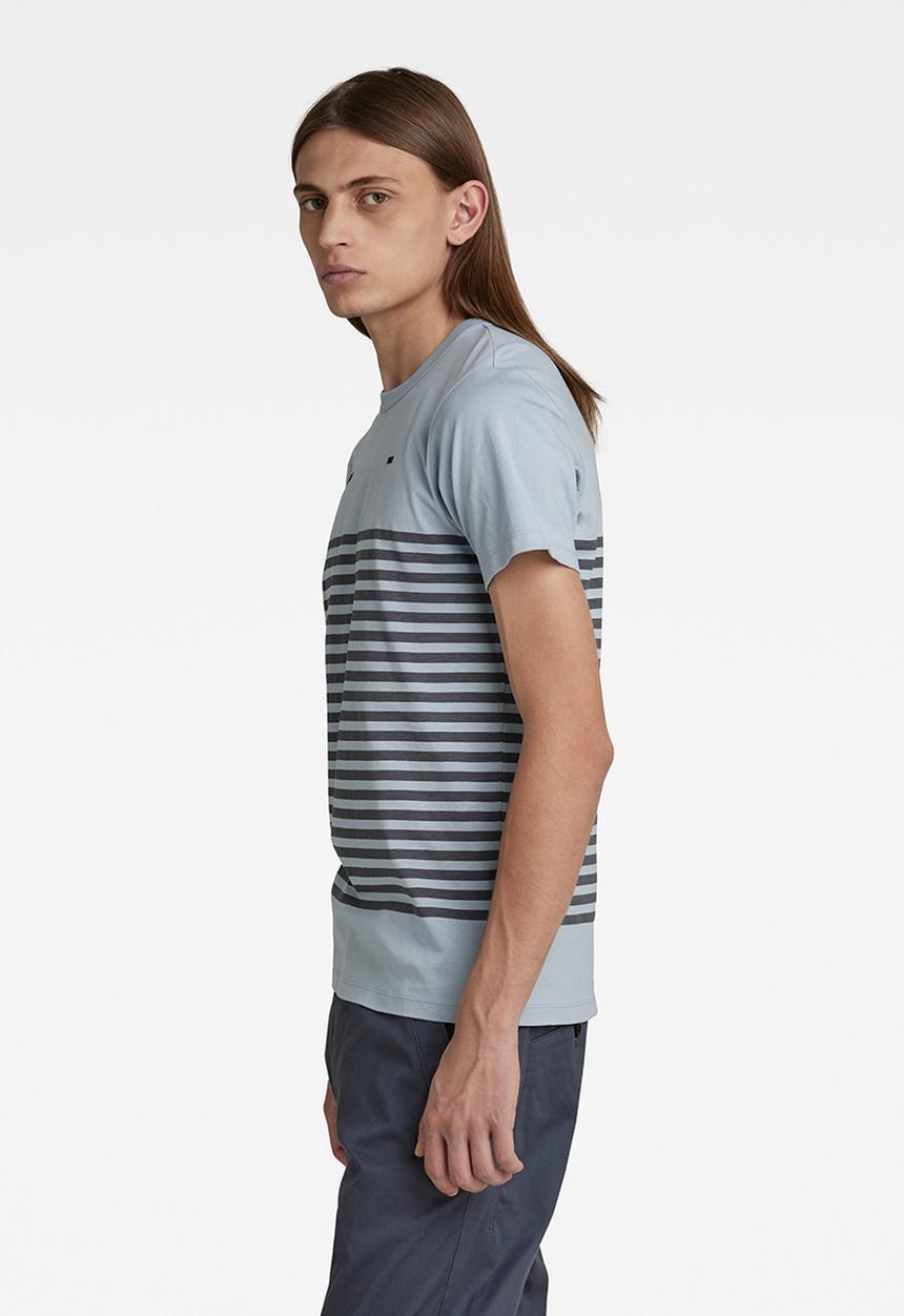 G-STAR - Placed stripe gr r t - ash blue/fantem blue stripe