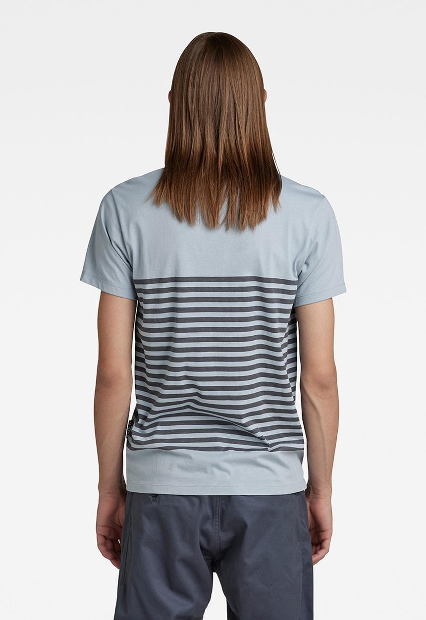 G-STAR - Placed stripe gr r t - ash blue/fantem blue stripe