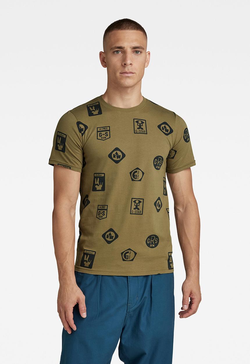G-STAR - Shield ao slim r T-shirt - tree house shields ao