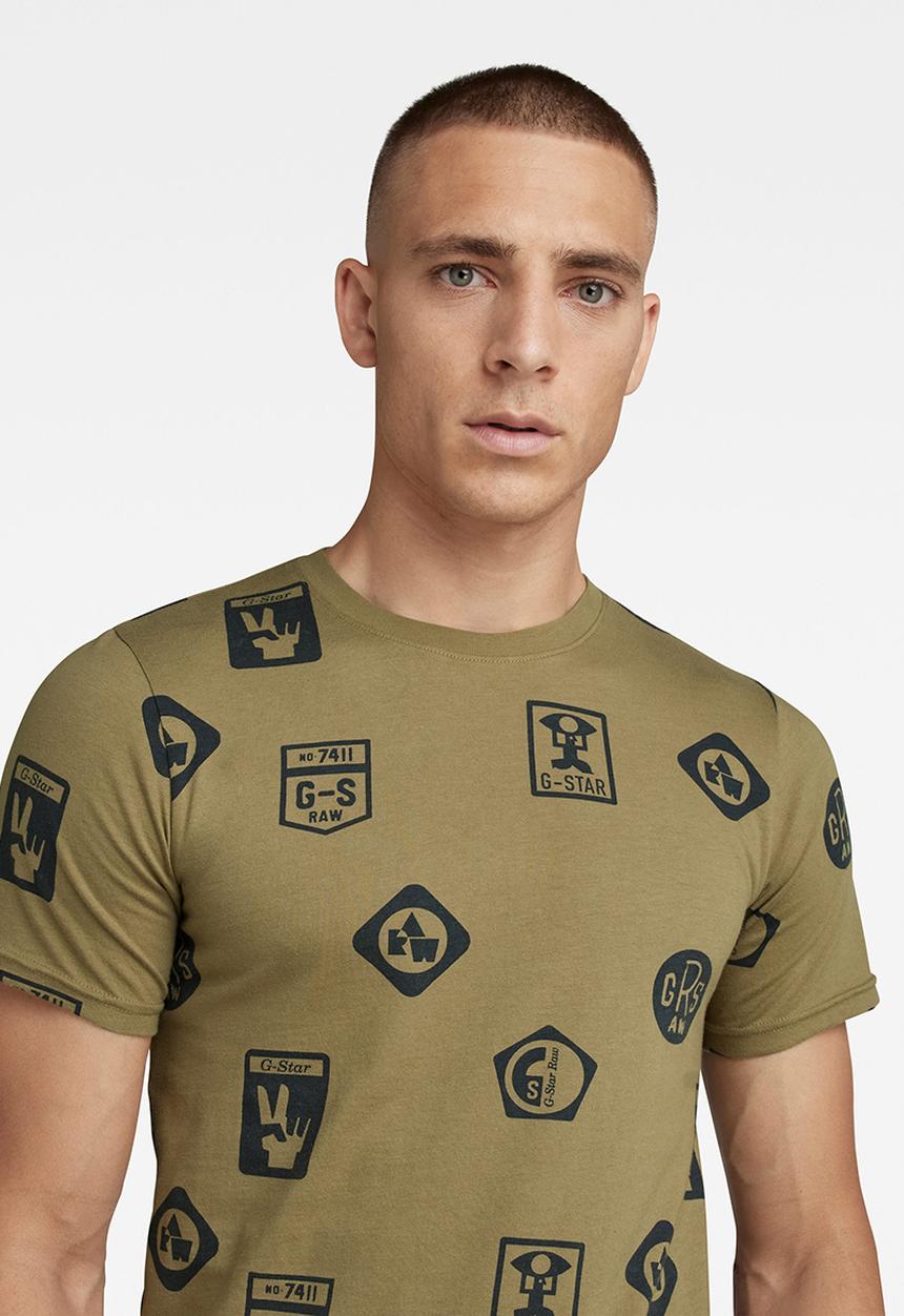 G-STAR - Shield ao slim r T-shirt - tree house shields ao