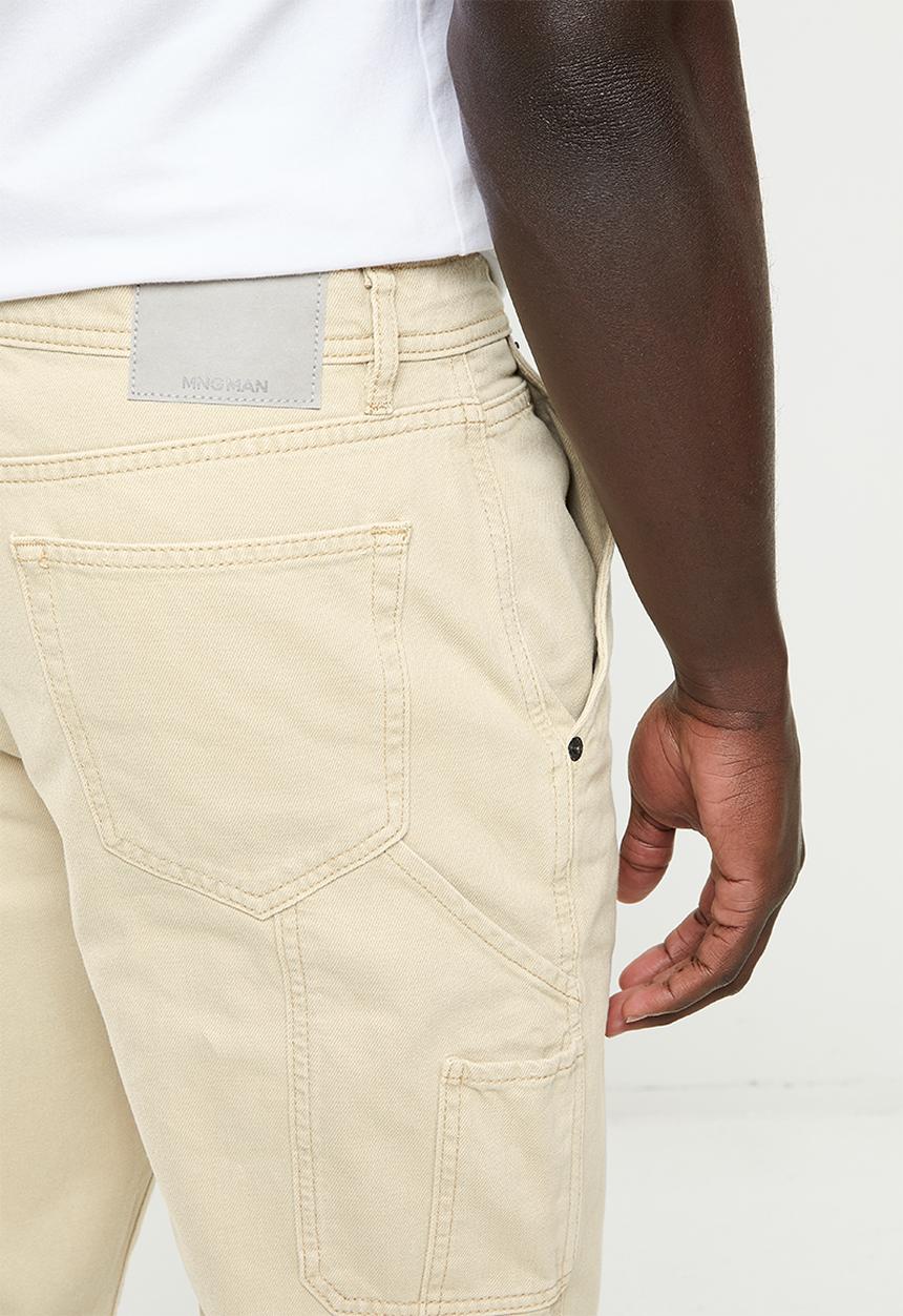 MANGO - Arena loose carpenter jeans- light beige