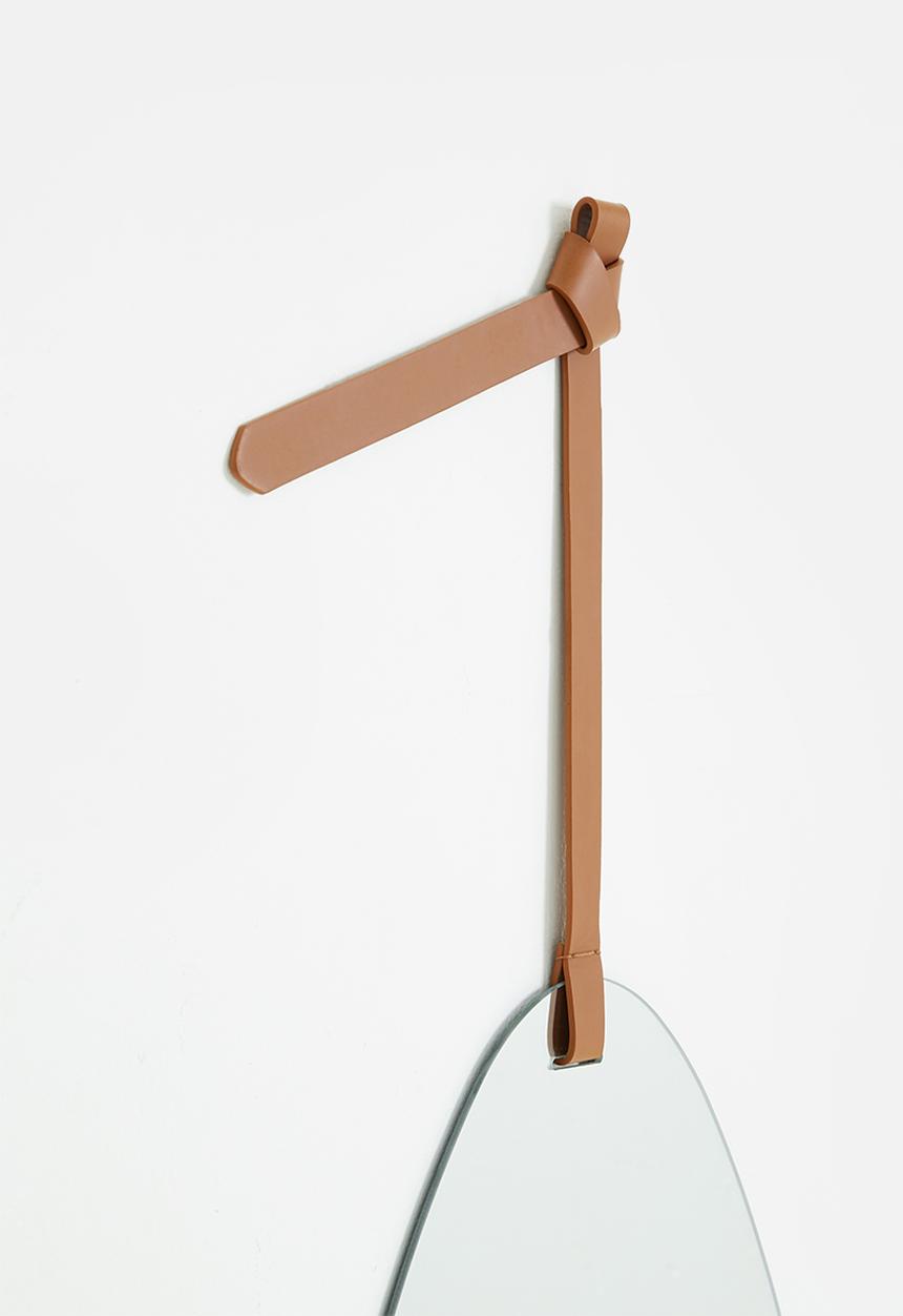 Sixth Floor - Leather strap mirror - brown