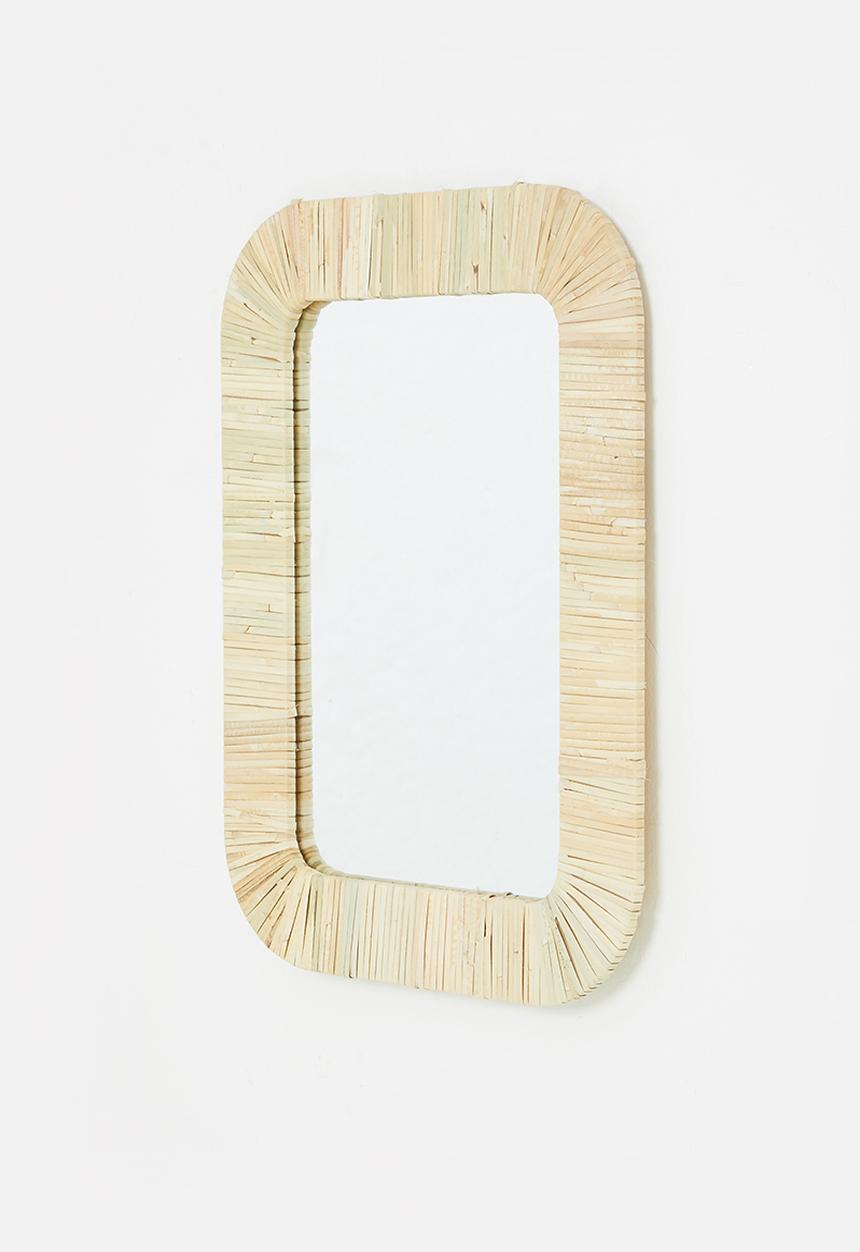 Sixth Floor - Woven rattan mirror - natural