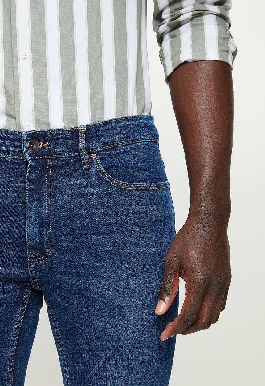 MANGO - Jude skinny dark wash jeans - blue 