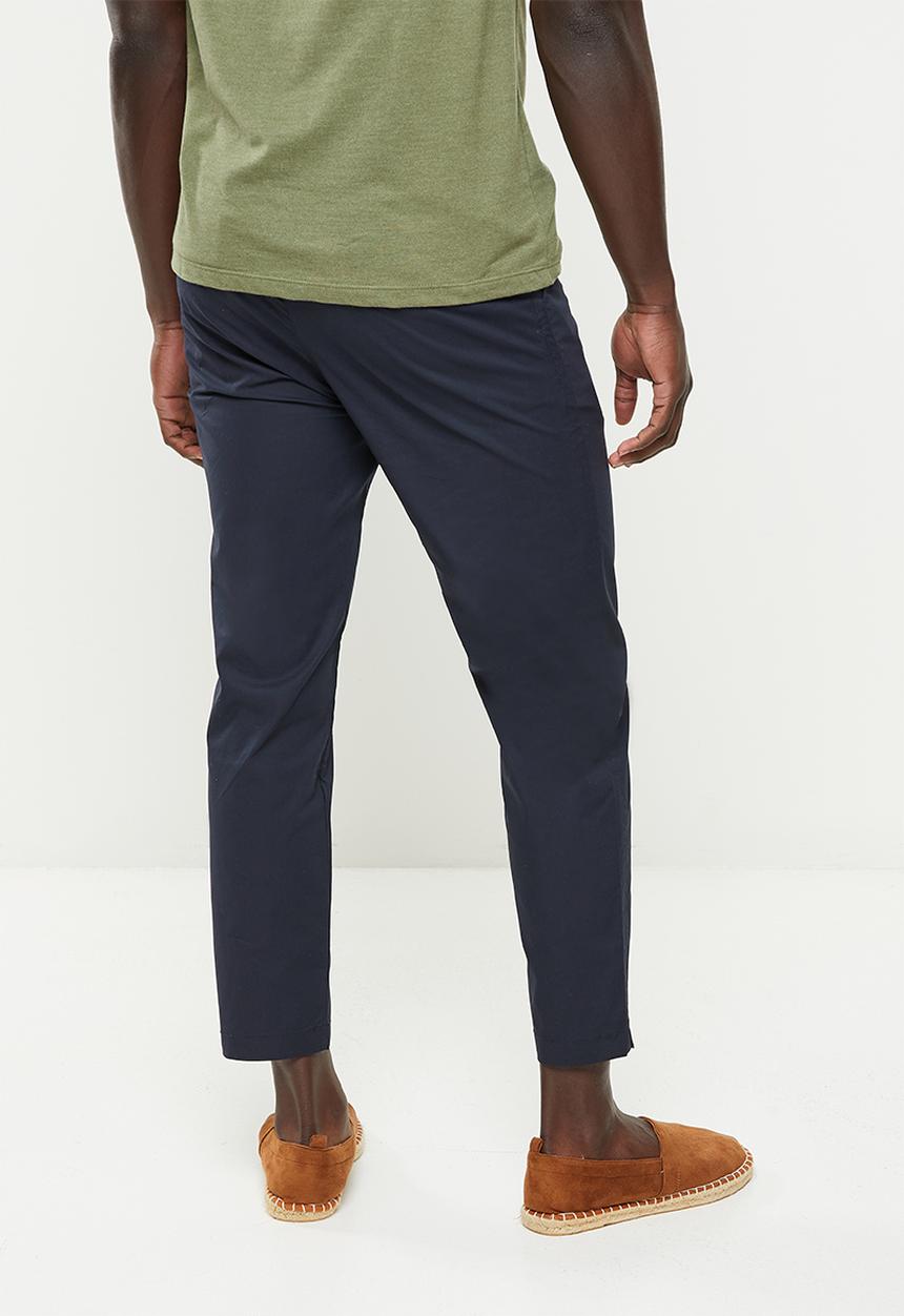 MANGO - Olivo elastic waist cotton trousers - navy 