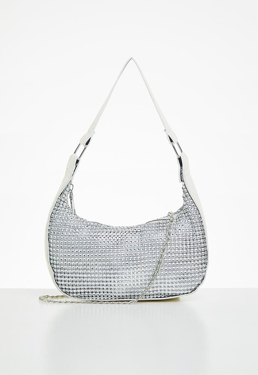 dailyfriday - Diamante baguette bag - silver