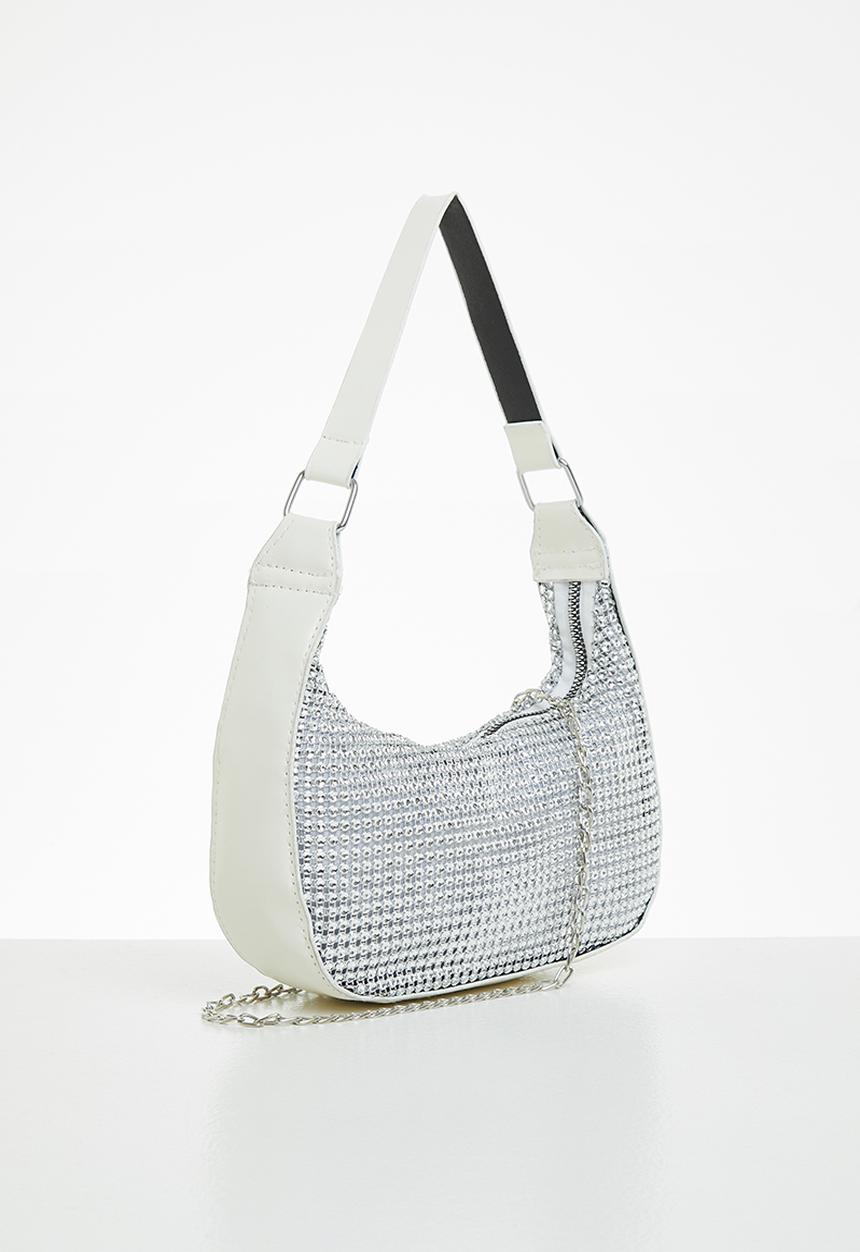 dailyfriday - Diamante baguette bag - silver