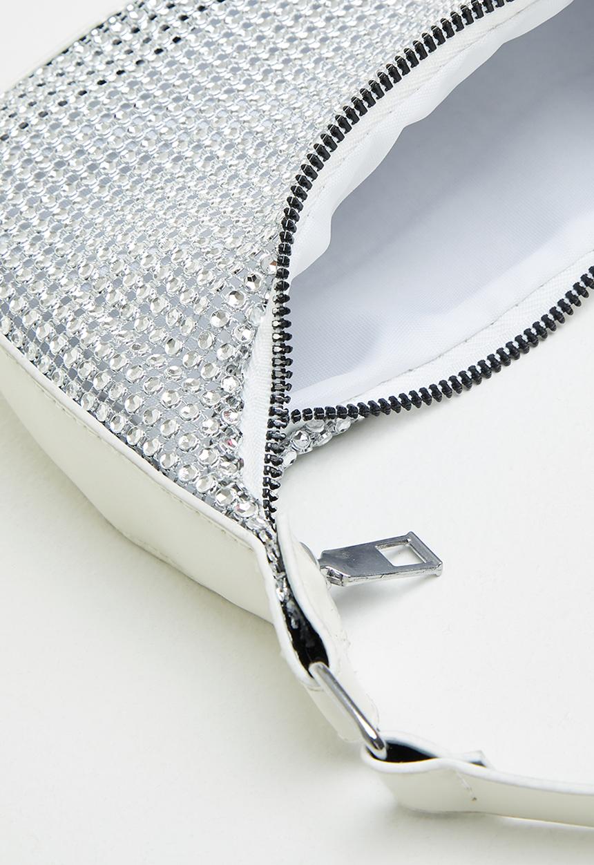 dailyfriday - Diamante baguette bag - silver