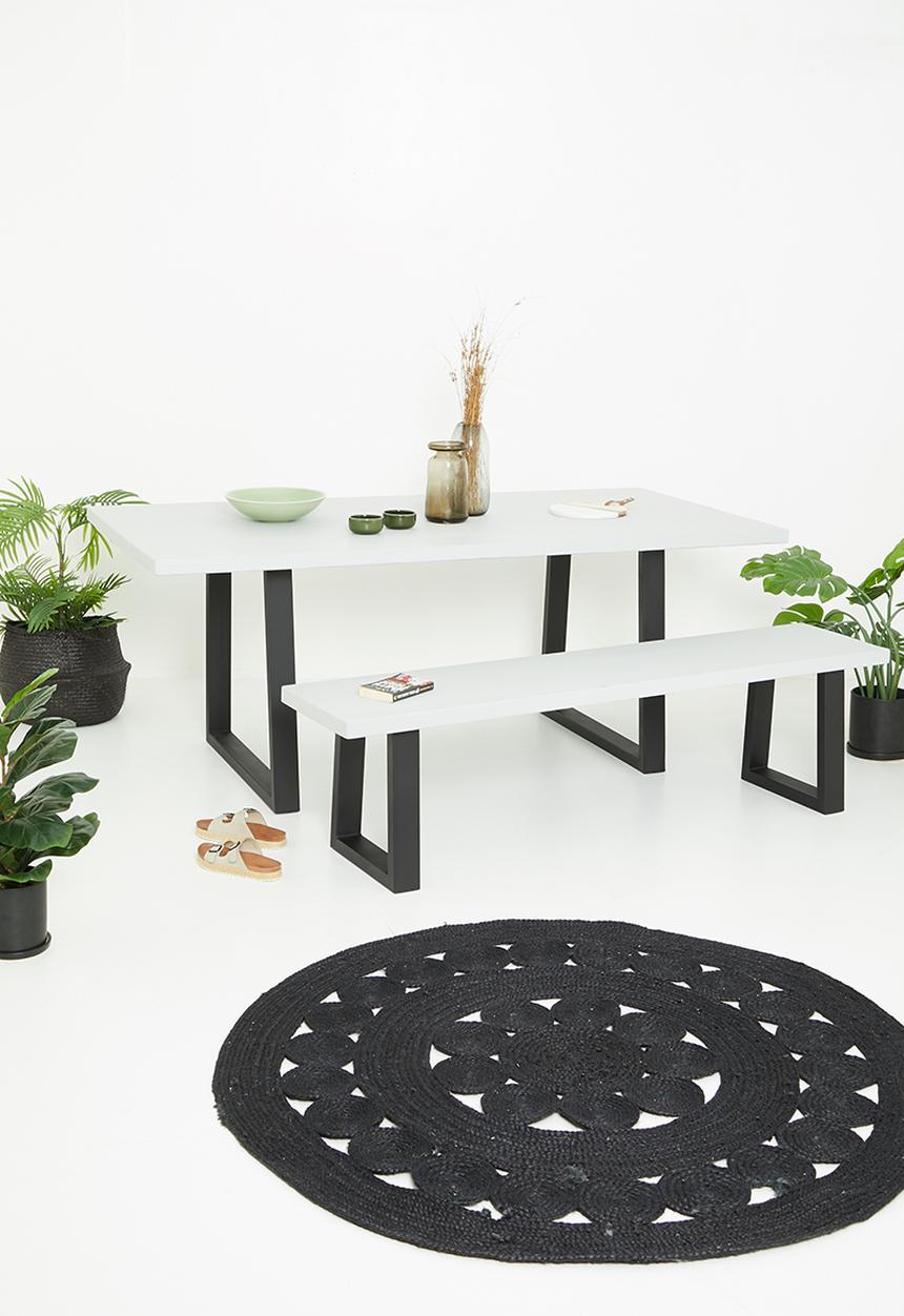 Sixth Floor - Artemis outdoor dining table - grey & black