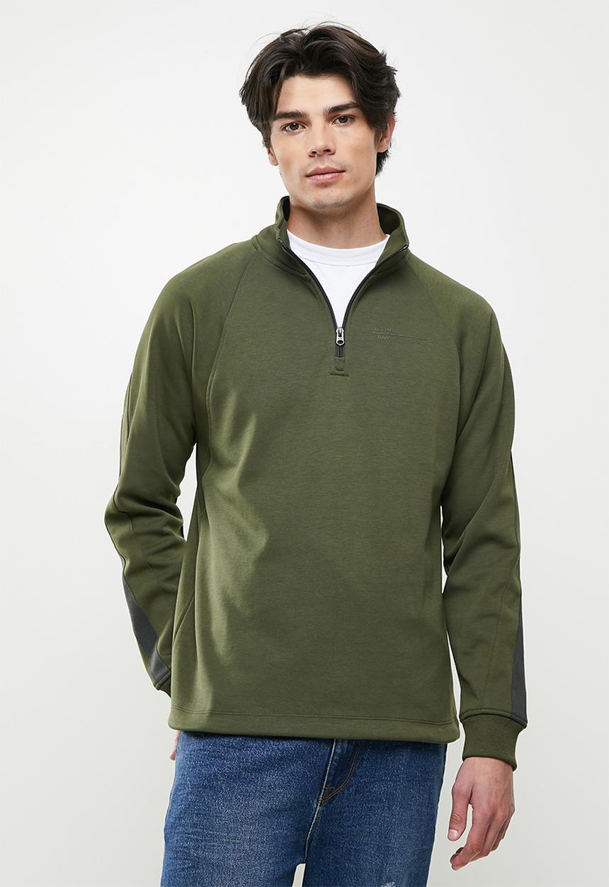 G-STAR - Astro wrap half zip sw - dk bronze green