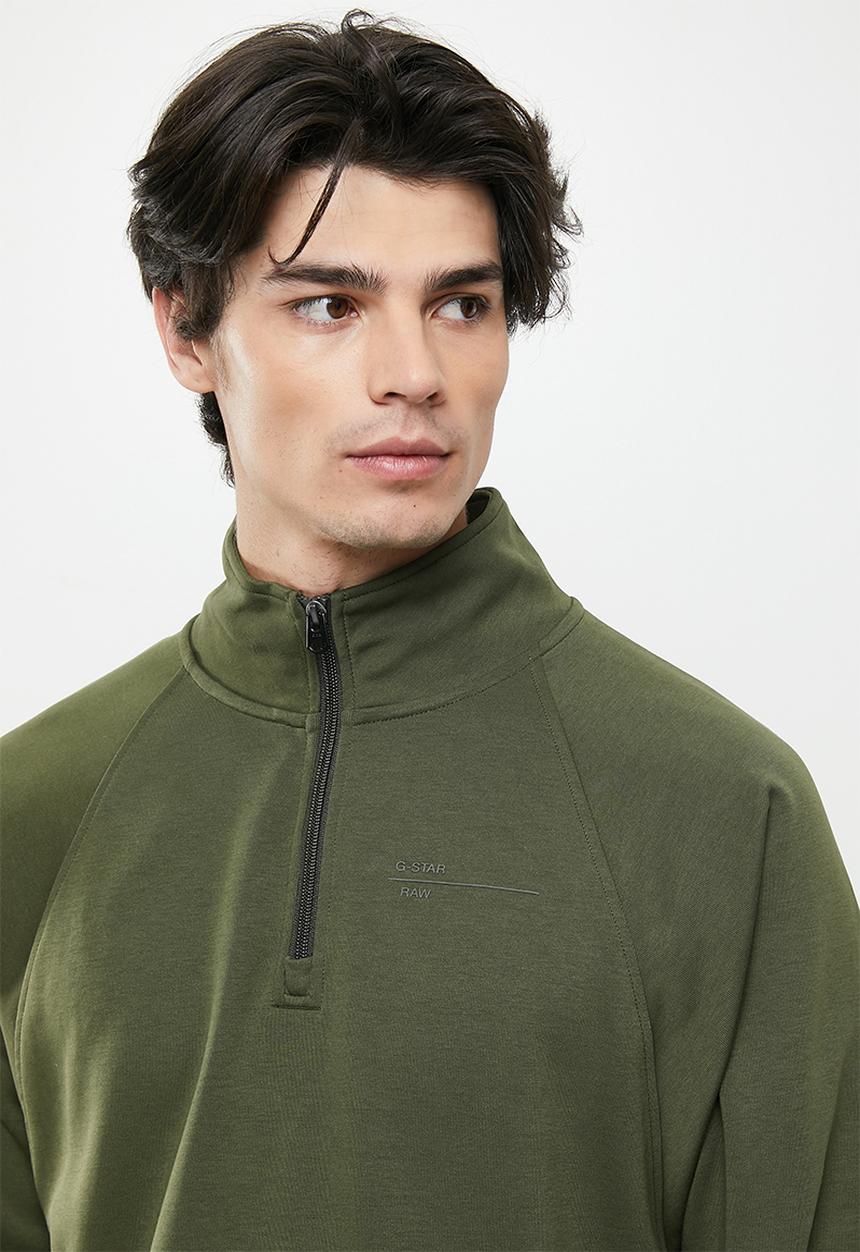 G-STAR - Astro wrap half zip sw - dk bronze green