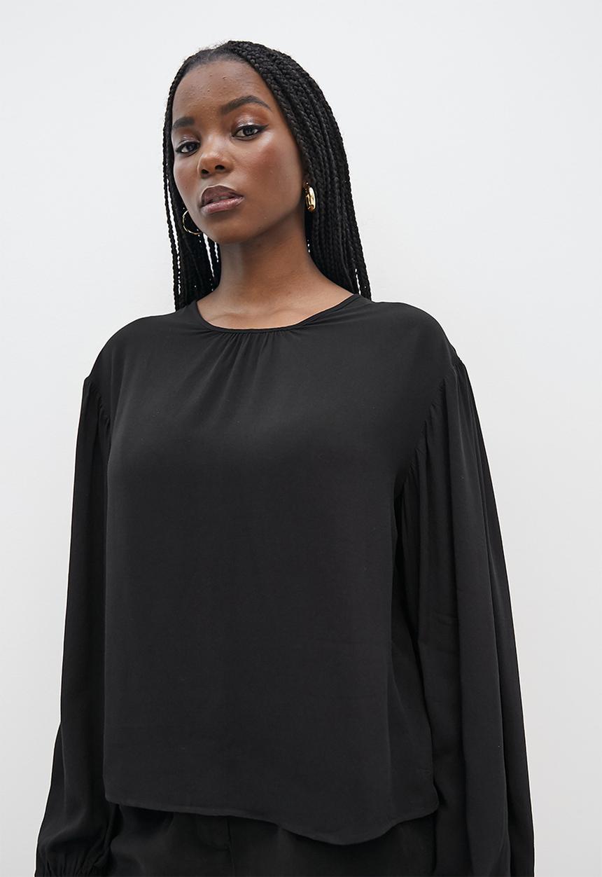 Superbalist - Dramatic sleeve shell - black