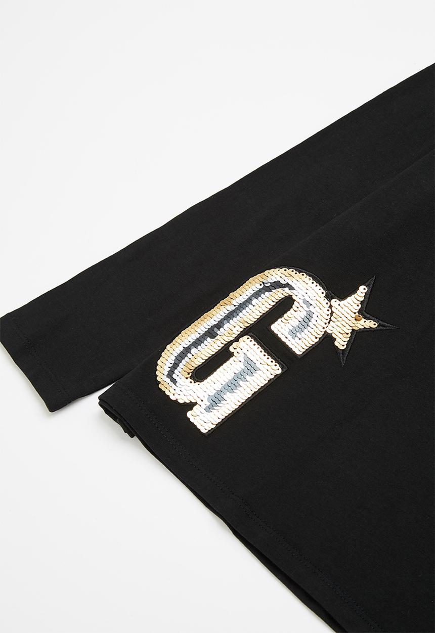 GUESS - Kids long sleeve T-shirt w/reversible sequin - black