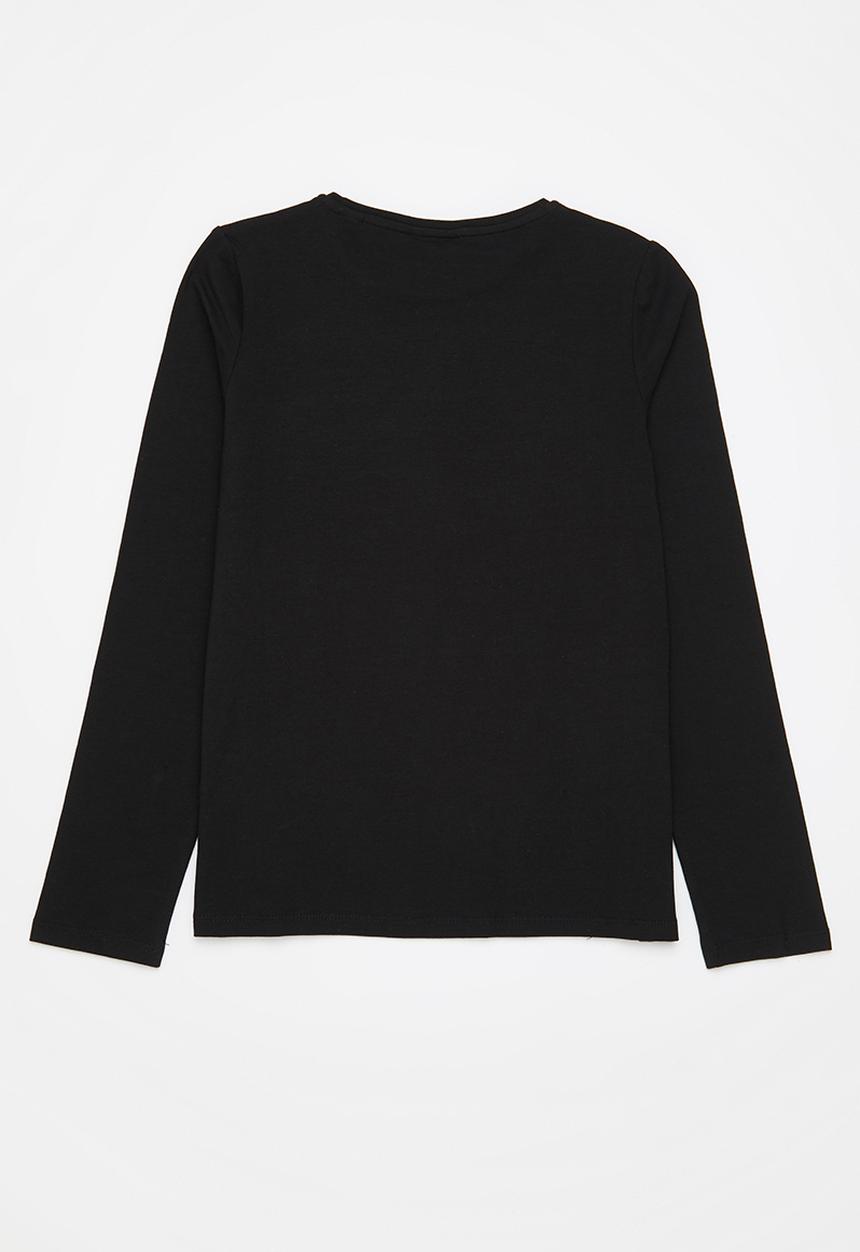 GUESS - Kids long sleeve T-shirt w/reversible sequin - black