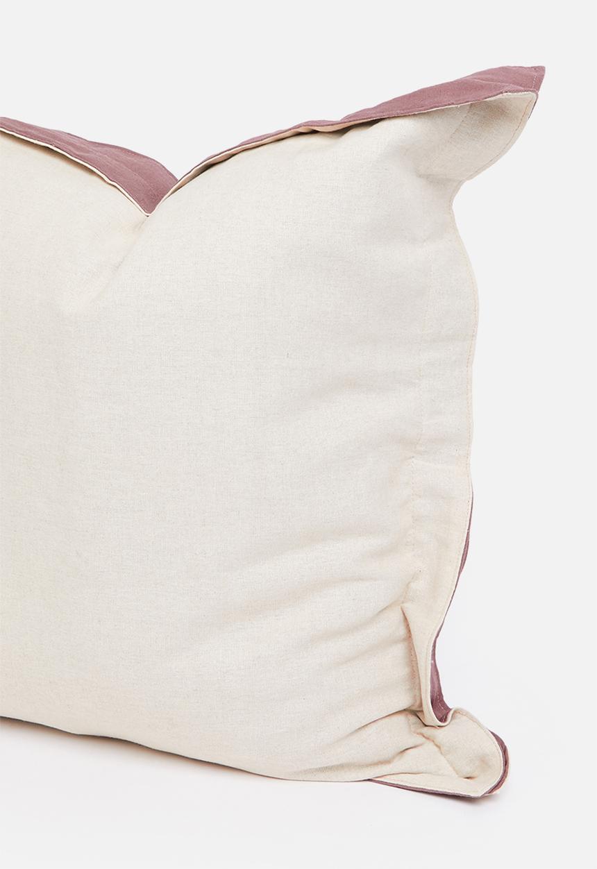 Sixth Floor - Oshun cushion cover - natural & mauve